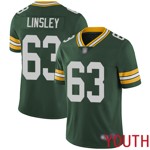 Green Bay Packers Limited Green Youth 63 Linsley Corey Home Jersey Nike NFL Vapor Untouchable